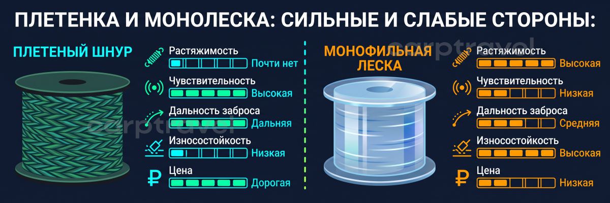 Плетёнка и монолеска: сильные и слабые стороны